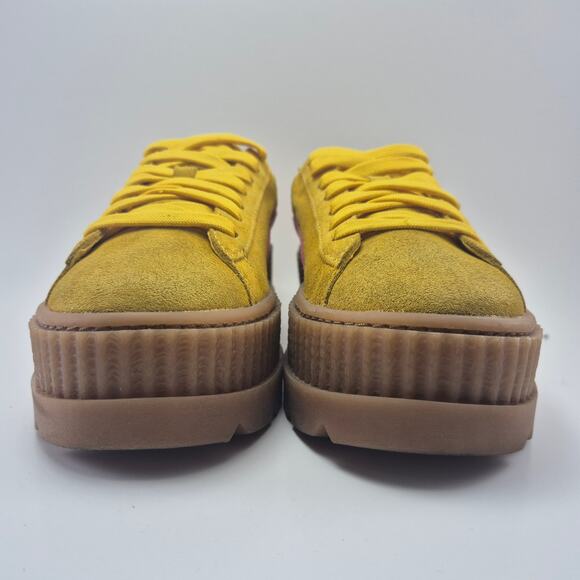 PUMA Fenty x Cleated Creeper Suede Yellow/Pink Platform Shoes Womens Size 7.5 - Picture 2 of 12